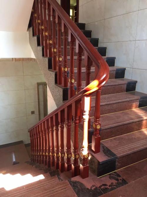 厂家实木护栏定制-全实木家装扶手-欧式楼梯扶手-奇雅