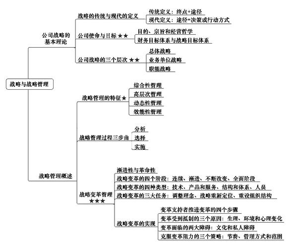 注册会计师《战略》章节思维导图:第一章 战略与战略管理