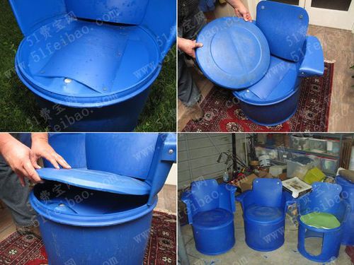 回收弃塑料桶diy靠背沙发椅教程 - 废物利用手工diy小