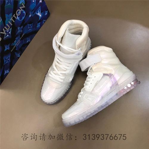 lv路易威登透明高科技材料trainer高帮运动鞋篮球鞋1a7r0m