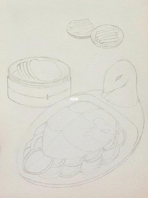 北京烤鸭中华美食料理水彩画作品_烤鸭_水彩画_料理_美食_上色_绘画