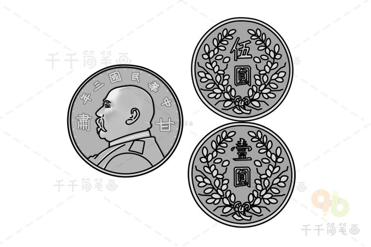 银元简笔画生活用品简笔画