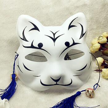 猫脸面具的动漫女生头像简笔画