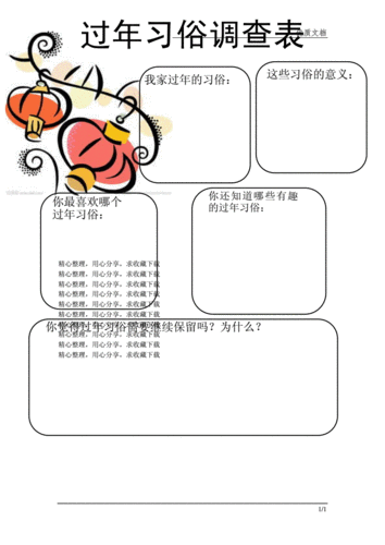 主题5调查表:过年习俗调查表梳理.docx 1页