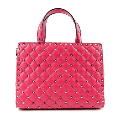 华伦天奴/valentino 18年秋冬 logo 铆钉菱格纹 女包 女性 手提包 qw