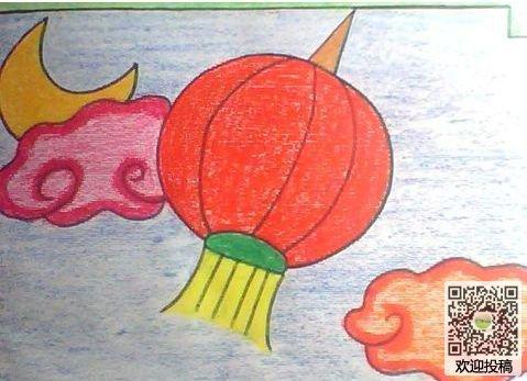 春节灯笼的儿童画优秀作品