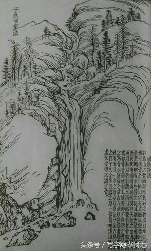 山水画15种画山泉瀑布波涛云海画法