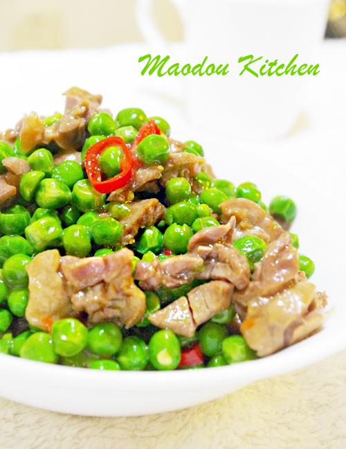 用勺吃最过瘾——豌豆炒鸡胗