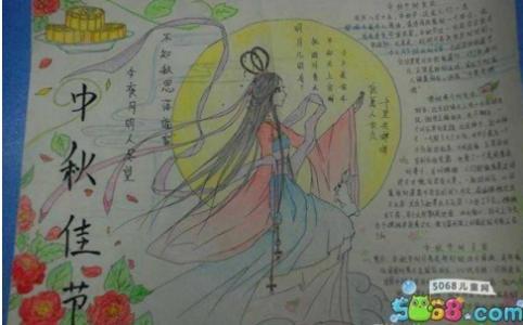手中秋节手抄报简笔画又漂亮
