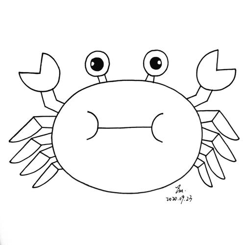 【简笔画】螃蟹02_简笔画_螃蟹_文化_绘画