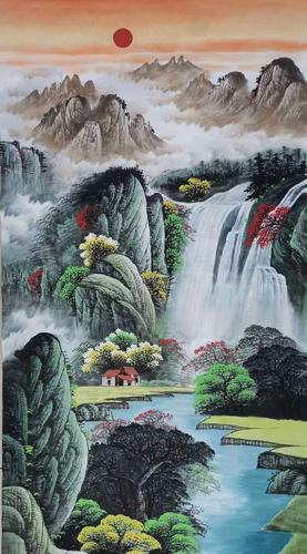 现代青绿山水作品欣赏