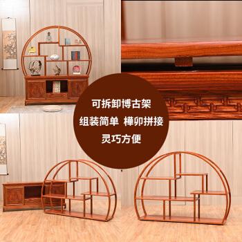 古董架仿古博古架中式榆木多宝阁置物架古董茶叶展示柜隔断玄关摆件