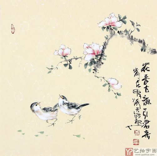 已售实力派画家天语写意花鸟斗方花香古韵