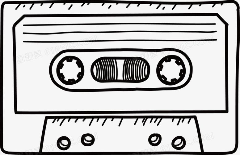矢量手绘磁带