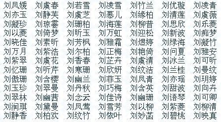 姓刘的女孩儿起名字:女儿生于2010年12月17日(阴历:11月12日)上午11时