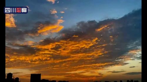 成都金色朝霞铺满天空