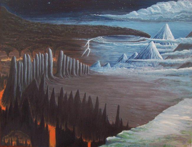 ginnungagap 金伦加鸿沟鸿沟北边是尼福尔海姆,赫瓦格密尔为十二条