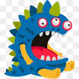 卡通怪兽英文字母c