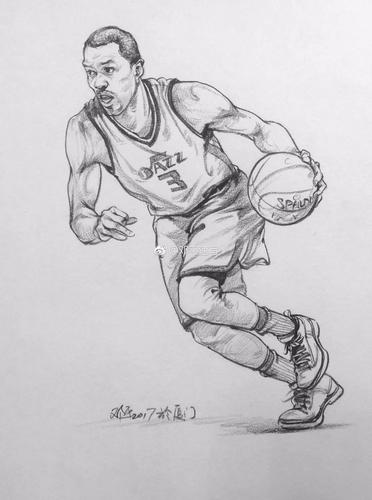 篮球,服装等道具是一个重点作品来自:@邓平速写最大的难点就是如何动