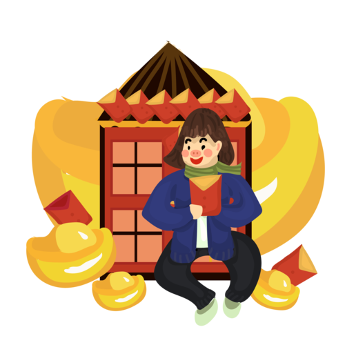 新年卡通手绘风金宝图片