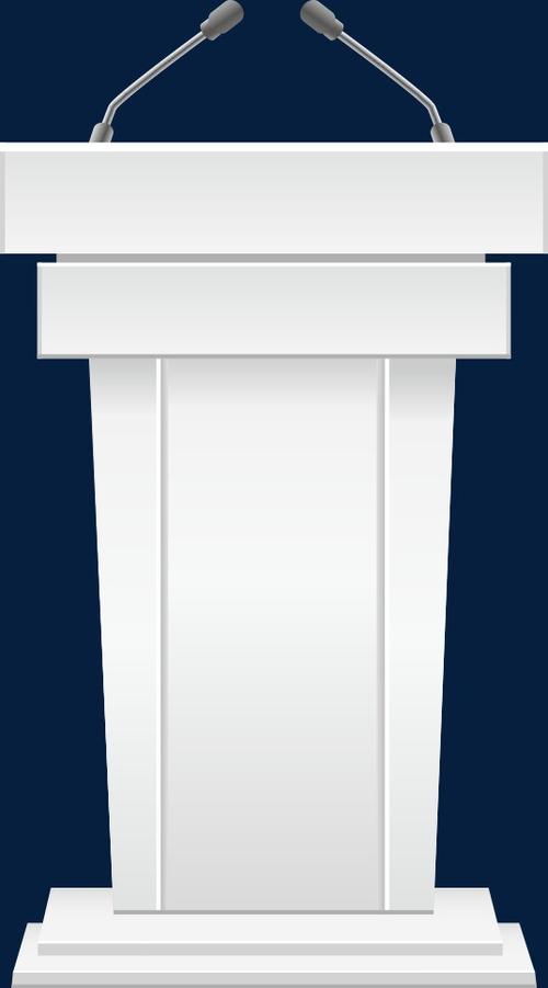 白色演讲台 演讲台 卡通演讲台 矢量演讲台