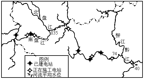 下图是南.北盘江汇合处到柳江口一段的西江.该段又