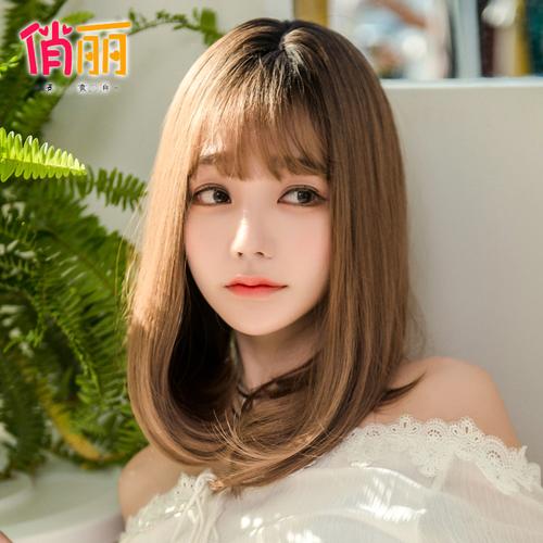 假发女短发内扣齐肩中长卷发自然隐形无痕空气刘海锁骨发梨花头套