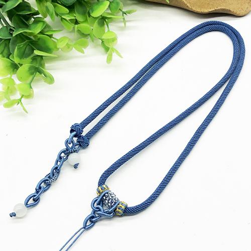 手工编织挂绳黄金玉佩挂件翡翠玉坠项链