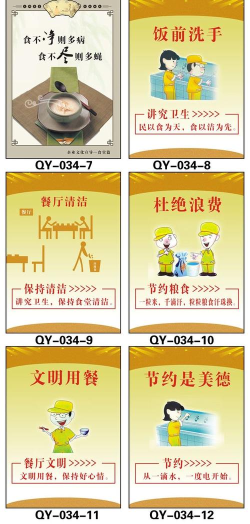 学校企业标语 食堂文化挂图海报 工厂餐厅礼仪宣传画挂画墙贴制作