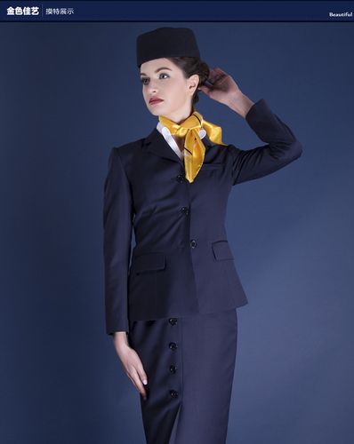 金色佳艺德国汉莎航空姐制服职业套装白领小西装外套黑色翻领修身
