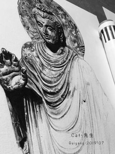   佛像 调整为黑白滤镜.