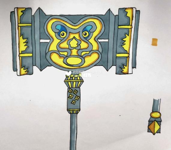 斗罗大陆昊天锤简笔画儿童创意画_简笔画_斗罗大陆_创意画_文化_绘画