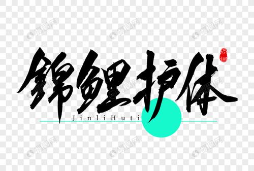 锦鲤护体书法艺术字