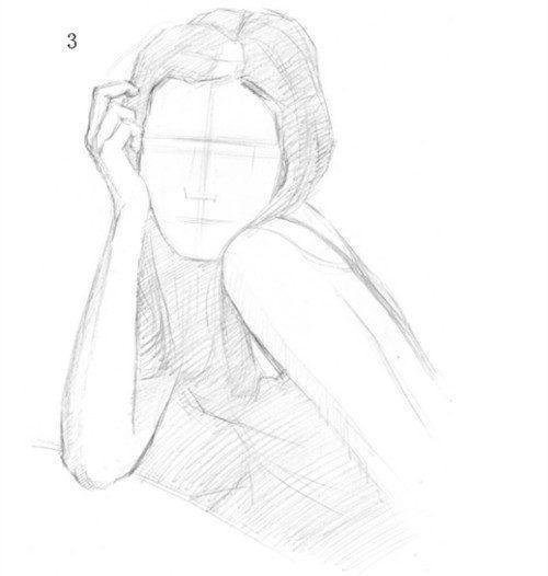 人物五官简笔画素描画法步骤