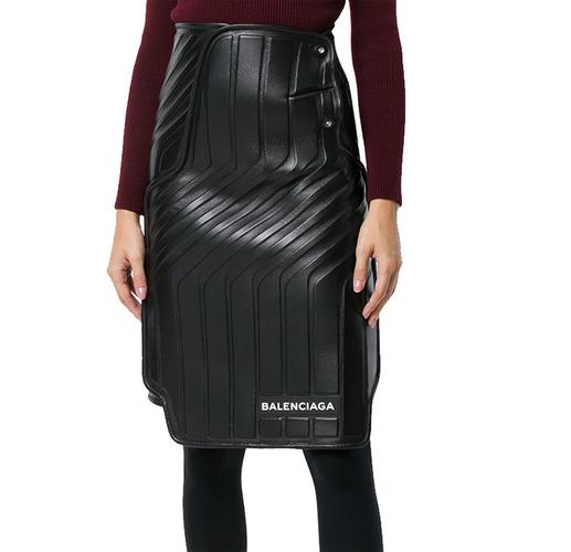 【包税】balenciaga/巴黎世家 女士半身裙皮革黑色 493684 txh101000
