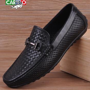 卡帝乐鳄鱼cartelo轻奢男鞋凉皮鞋男夏季真皮男鞋软皮凉鞋透气男士