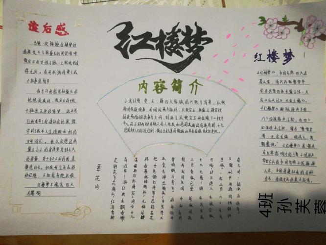 探幽访古,红楼寻梦——武城二中高一年级《红楼梦》手抄报优秀作品展