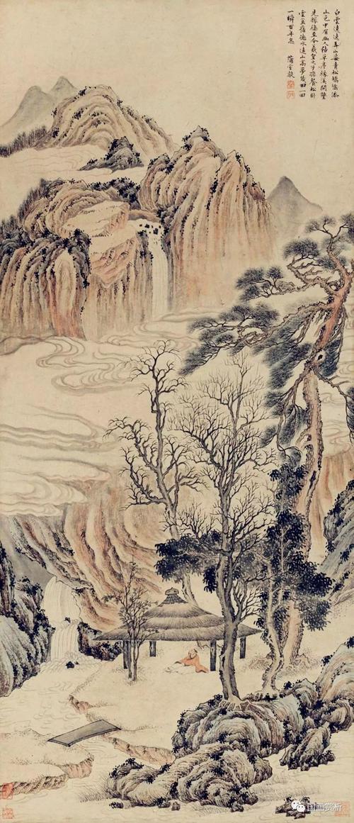 "童心和尚"上睿的《携琴访友图》_国画赏析_零二七艺考