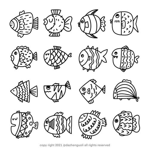 喜欢吃鱼吗_简笔画_procreate_ipad_笔刷_手帐_画个简
