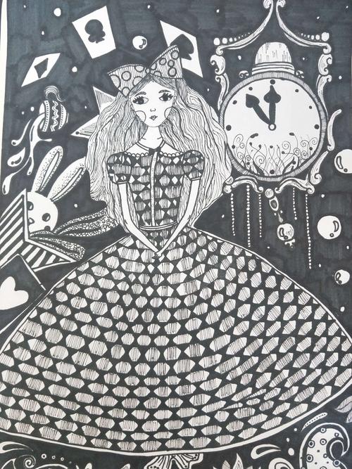 线绘黑白奥妙——锡林浩特市实验二校(4——6年级)优秀线描画作品展