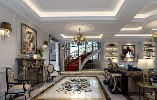 九亭龙庄苑420㎡独栋别墅古典艺术风格装修效果图