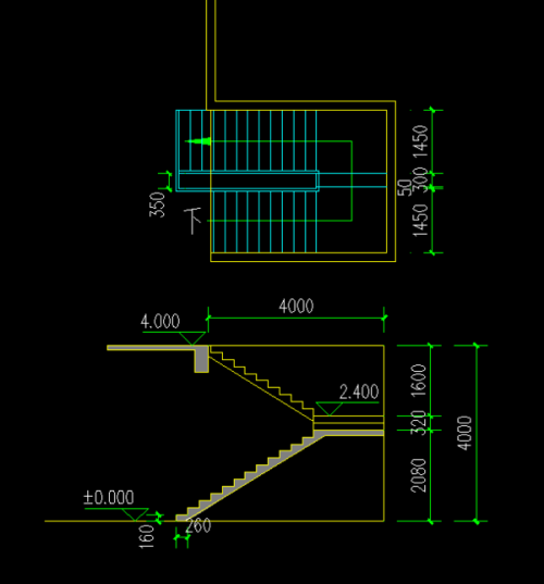 楼梯间高4米,开间3米,进深4.9米.求楼梯设计方案.