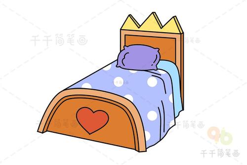 床简笔画步骤图解