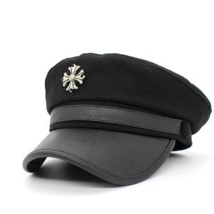 女士十字军帽 pu平顶遮阳帽 韩版潮流鸭舌帽 休闲棒球帽子批发