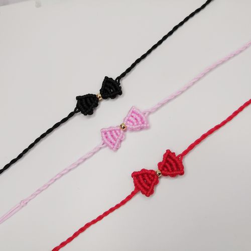 手工编织蝴蝶结手链diy手绳材料包 优雅宝贝手作 手绳女红绳线