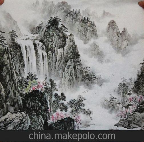 【优质低价】40*40斗方画心批发 写意山水国画 挂画