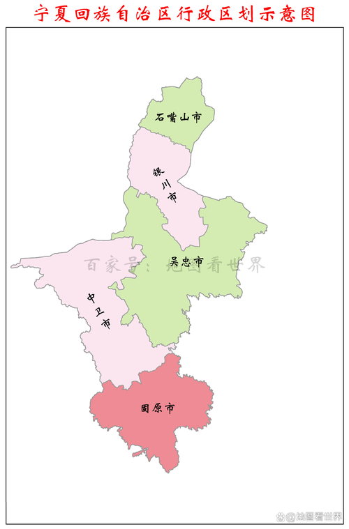 宁夏回族自治区下辖5个地级市,面积为6