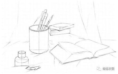 文具素描怎么画简单易学的静物素描教程分享