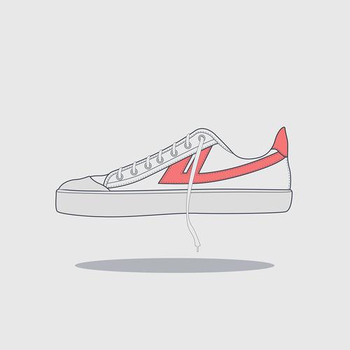 一只回力鞋与一个相机