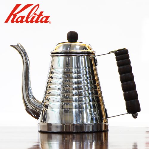 日本原装进口kalita卡利塔不锈钢细口壶手冲咖啡木柄鹤嘴波浪纹壶